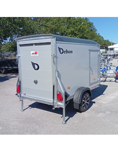 FOURGON ROADSTER C255 255x125x155 - 750 KG NON FREINE - COMPOSITE - GRIS + P. LATERALE + JANTES ALU (Debon)