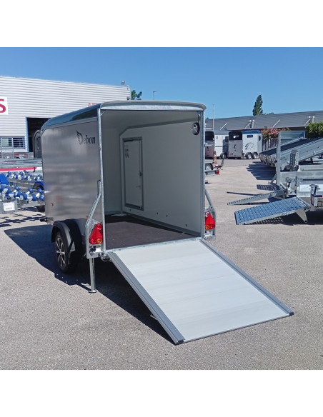 FOURGON ROADSTER C255 255x125x155 - 750 KG NON FREINE - COMPOSITE - GRIS + P. LATERALE + JANTES ALU (Debon)
