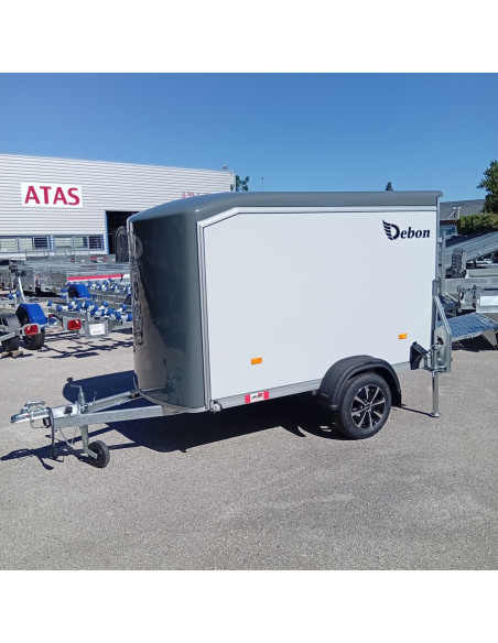 FOURGON ROADSTER C255 255x125x155 - 750 KG NON FREINE - COMPOSITE - GRIS + P. LATERALE + JANTES ALU (Debon)