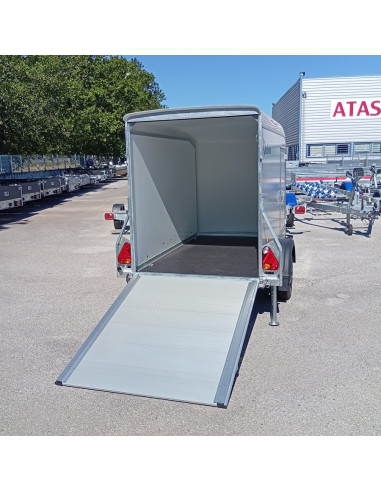FOURGON ROADSTER C255 255x125x155 - 750 KG NON FREINE - COMPOSITE - GRIS + P. LATERALE + JANTES ALU (Debon)