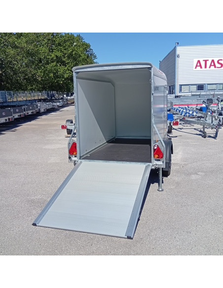 FOURGON ROADSTER C255 255x125x155 - 750 KG NON FREINE - COMPOSITE - GRIS + P. LATERALE + JANTES ALU (Debon)