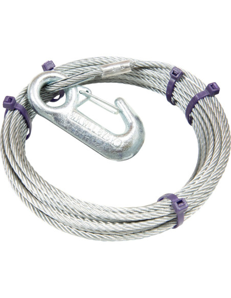CABLE DE TREUIL ACIER AVEC CROCHET - TRACTION 1100 KG - LONGUEUR 10 M - Ø 4 MM (Alko)