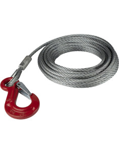 CABLE DE TREUIL ACIER AVEC CROCHET - TRACTION 2700 KG - LONGUEUR 12,5 M - Ø 7 MM (Alko) 2