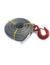 CABLE DE TREUIL ACIER AVEC CROCHET - TRACTION 5000 KG - LONGUEUR 25 M - Ø 7 MM