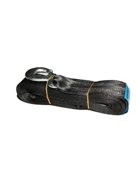 SANGLE AVEC CROCHET POUR TREUIL TRACTION 500  KG - L: 6 M -  l: 50 mm