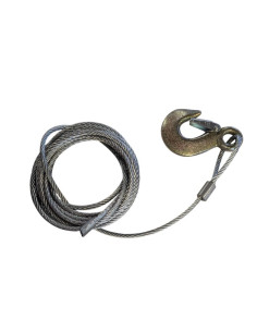 CABLE DE TREUIL ACIER AVEC CROCHET - TRACTION 500 KG - LONGUEUR 4 M - Ø 4 MM 2