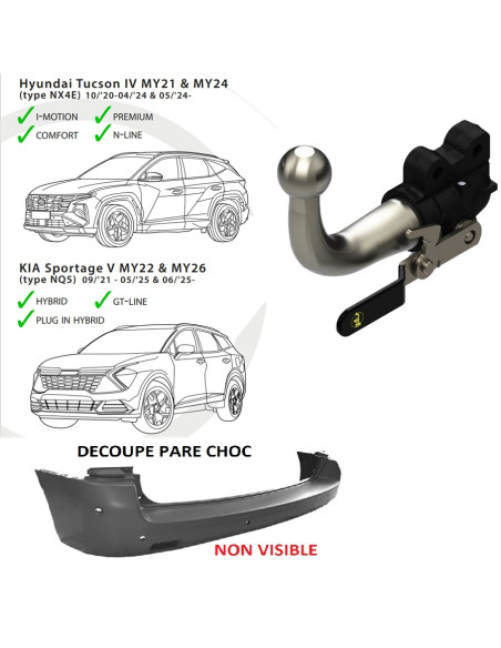 2963T38 ATTELAGE HYUNDAI TUCSON IV (NX4E) - KIA SPORTAGE (NQ5)