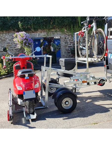 PORTE 2 VELOS Pour REMORQUE TRANSVERSALE CCT4 (Yo Remorques)