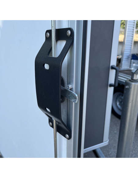 POIGNEE + SERRURE INOX COMPLETE pour PORTE de VAN L 1295mm (Cheval Liberte)