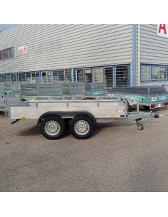 McALU PRO - 305x153x43 - 2700 KG PTC - 2 ESSIEUX - LOGEMENT pour RAMPES - MP305 (Saris)