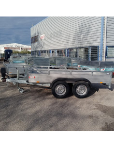 McALU PRO - 305x153x43 - 2700 KG PTC - 2 ESSIEUX - LOGEMENT pour RAMPES - MP305 (Saris) 2