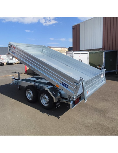 TRIBENNE 310*176 - 3000 KG PTC  2 ESSIEUX - ACIER  HDS (Saris)