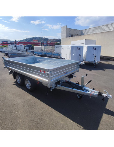TRIBENNE 310*176 - 3000 KG PTC  2 ESSIEUX - ACIER  HDS (Saris)