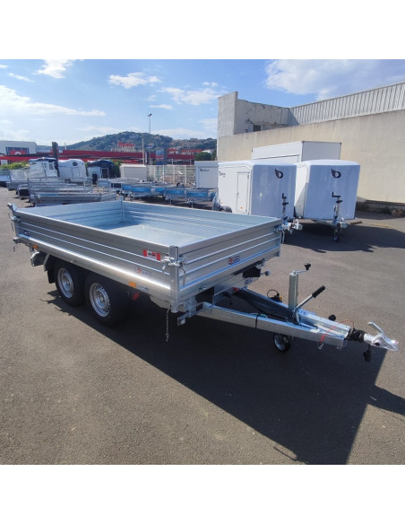TRIBENNE 310*176 - 3000 KG PTC  2 ESSIEUX - ACIER  HDS (Saris)