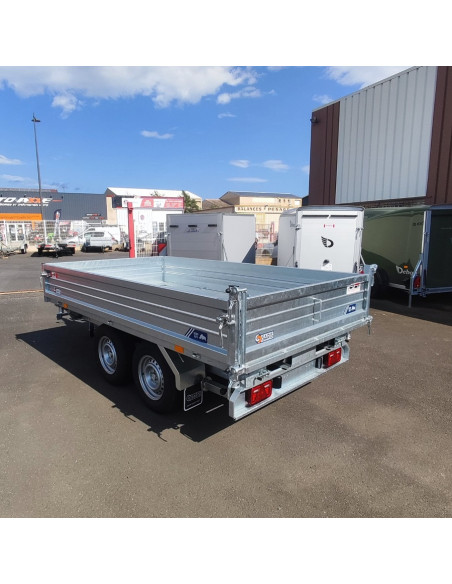 TRIBENNE 310*176 - 3000 KG PTC  2 ESSIEUX - ACIER  HDS (Saris)