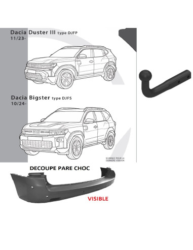 2921T44 ATTELAGE DACIA DUSTER III de 11/23-  & BIGSTER de 10/24- 