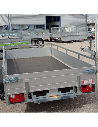 McALU PRO - 305x153x43 - 2000 KG PTC - 2 ESSIEUX - LOGEMENT pour RAMPES (Saris)