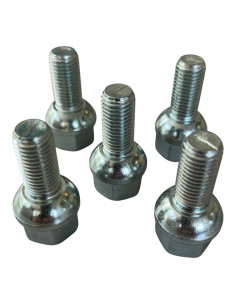 KIT DE 5 VIS DE ROUE SPHERIQUES M12 X 150 - CLEF DE 19 2