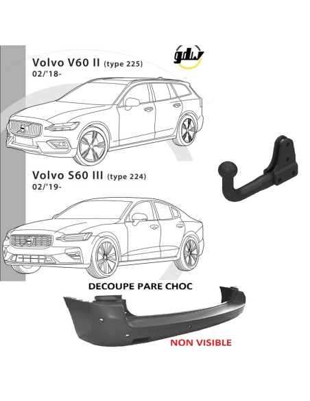 2302T48  ATTELAGE VOLVO V 60 II DE 02/18 -   