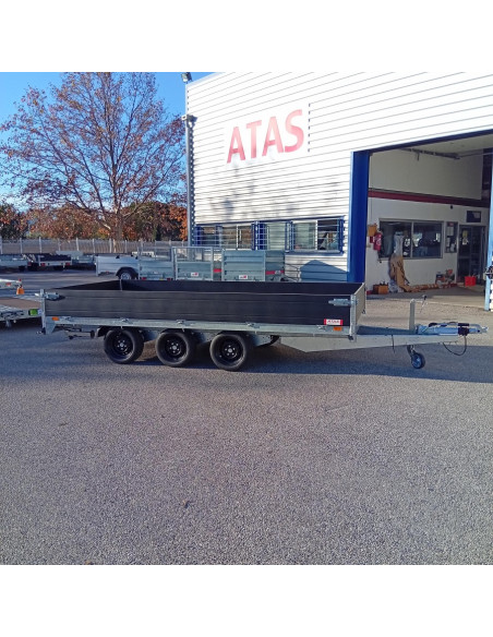 PLATEAU RIDELLE Black 406*204 3500 KG PTC TRIPLE ESSIEUX (Saris)