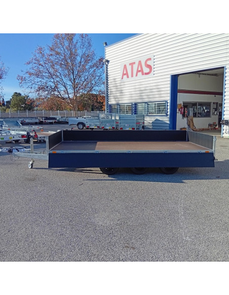 PLATEAU RIDELLE Black 406*204 3500 KG PTC TRIPLE ESSIEUX (Saris)