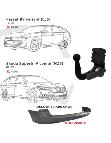 2848T60 ATTELAGE VOLKSWAGEN PASSAT + SKODA SUPERB IV