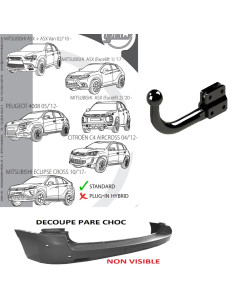 1836T45 ATTELAGE - CITROEN C4 AIRCROSS - PEUGEOT 4008 -  MITSUBISHI ASX & ECLIPSE CROSS