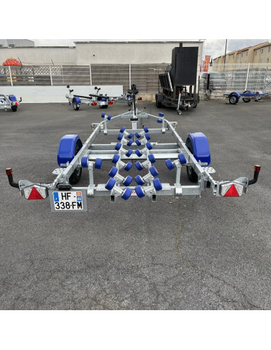 REMORQUE IMMATRICULEE PORTE BATEAU 1350 KG HF-338-FM MODELE EXPO