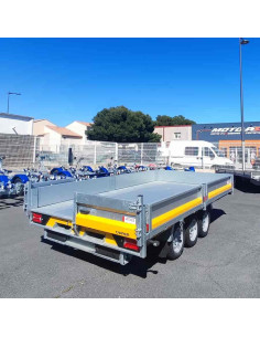 DESTOCKAGE BENNE TIPPER 360*200 - 3500 KG PTC - 3 ESSIEUX (Brian James)  STOCK UNIQUEMENT