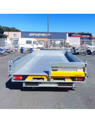 DESTOCKAGE BENNE TIPPER 360*200 - 3500 KG PTC - 3 ESSIEUX (Brian James)  STOCK UNIQUEMENT