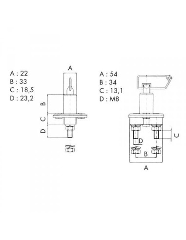 COUPE BATTERIE 100 - 500 A 10 SECONDES ENTRAXE...