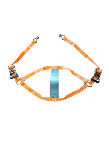 SANGLE D'ARRIMAGE - ROUE ARRIERE MOTO - 2 CLIQUETS ET CROCHETS