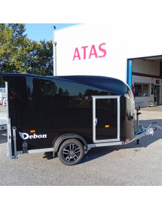 FOURGON CARGO XL - NOIR  323x166x164 - 1300 KG - POLYESTER - P. LATERALE + Jantes Alu (Debon)