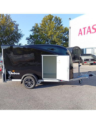 FOURGON CARGO XL - NOIR  323x166x164 - 1300 KG - POLYESTER - P. LATERALE + Jantes Alu (Debon)