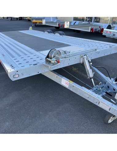 DESTOCKAGE PORTE VOITURE A Transporter 550*210 - 3500 KG PTC BASC HYDRAU TREUIL M (Brian james)