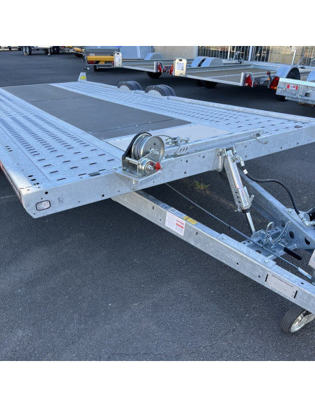 DESTOCKAGE PORTE VOITURE A Transporter 550*210 - 3500 KG PTC BASC HYDRAU TREUIL M (Brian james)