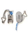 SANGLE D'ARRIMAGE INOX - CLIQUET + 2 CROCHETS - 2000 KG - 5 Mètres x 35 mm