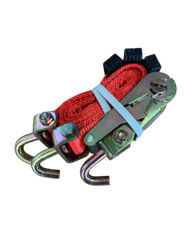 SANGLE D'ARRIMAGE de ROUE - PORTE VOITURE - 3 CROCHETS Ø15 mm - 5000 KG - 2,5 Mètres