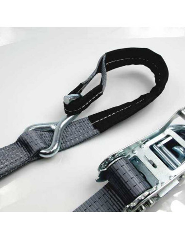 SANGLE D'ARRIMAGE de ROUE - PORTE VOITURE - BOUCLE - 2 CROCHETS - 4000 KG - 2 Mètres