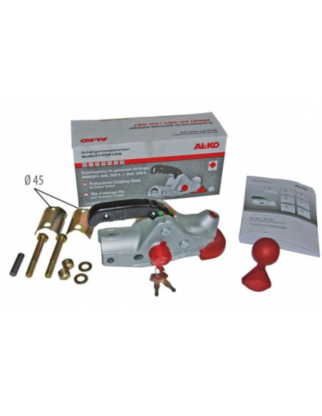 Alko t te d attelage fonte AK301 3000 Kg - Diam tre 45-50 - Percage crois soft dock antivol