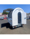 REMORQUE FOOD TRUCK - AIR CHEF PLUS - 750 KG - BLANC - MEUBLES INOX+ELEC+EVIER+FROID