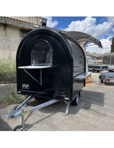REMORQUE FOOD TRUCK - AIR ESSENTIEL - 750 KG - NOIR - MEUBLES INOX+ELEC+EVIER 2