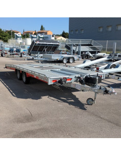 DESTOCKAGE - PORTE VOITURE - TT-231 550x224 - 3500 KG PTC - BASC. HYDRAU + TREUIL MAN. (Brian James) Stock uniquement