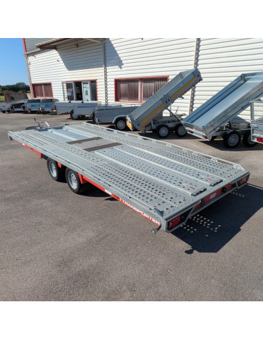 DESTOCKAGE - PORTE VOITURE - TT-231 550x224 - 3500 KG PTC - BASC. HYDRAU + TREUIL MAN. (Brian James) Stock uniquement