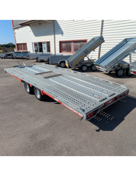 DESTOCKAGE - PORTE VOITURE - TT-231 550x224 - 3500 KG PTC - BASC. HYDRAU + TREUIL MAN. (Brian James) Stock uniquement