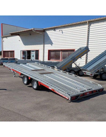 DESTOCKAGE - PORTE VOITURE - TT-231 550x224 - 3500 KG PTC - BASC. HYDRAU + TREUIL MAN. (Brian James) Stock uniquement