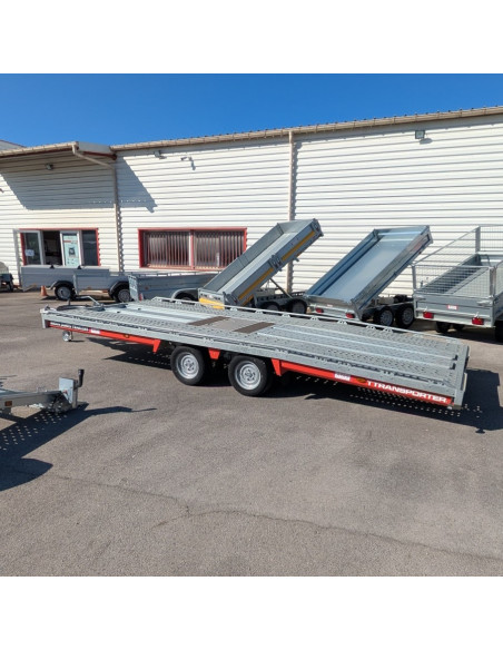 DESTOCKAGE - PORTE VOITURE - TT-231 550x224 - 3500 KG PTC - BASC. HYDRAU + TREUIL MAN. (Brian James) Stock uniquement