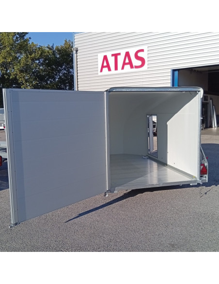 FOURGON CARGO XL - 323x166x164 - 1300 KG - POLYESTER - NOIR + P. LATERALE + Jantes Alu (Debon)