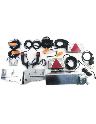 KIT COMPLET FEUX LED ETANCHES DAFA POUR REMORQUE BATEAU 1 ESSIEU FREINE (Sunway)