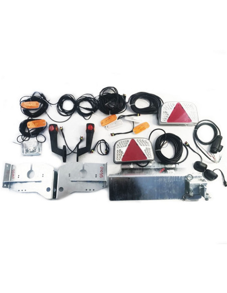 KIT COMPLET FEUX LED ETANCHES DAFA POUR REMORQUE BATEAU 1 ESSIEU FREINE (Sunway)